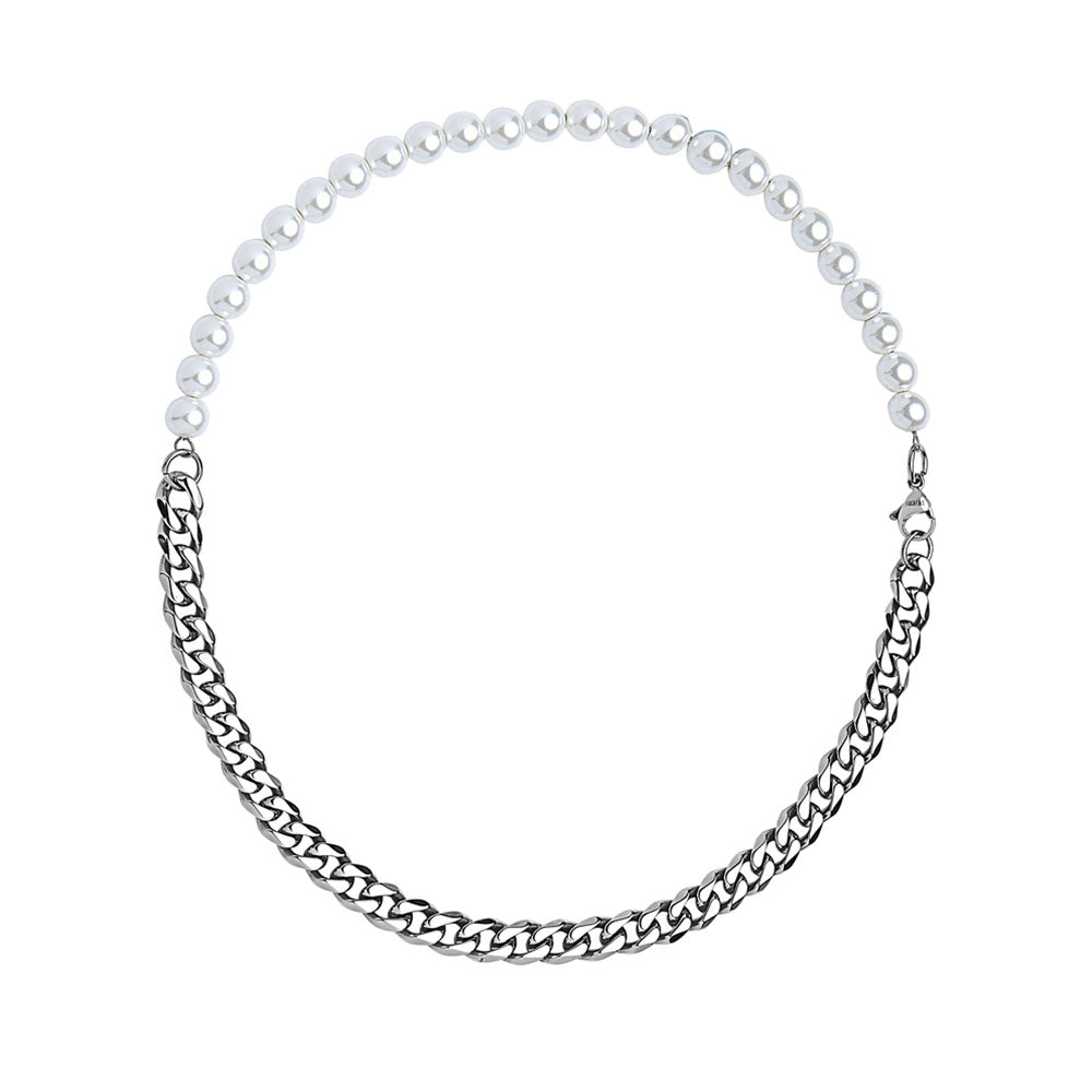 SEVEN50-HALF-WHITE-8MM-WHITE-PEARLS-AND--HALF-10MM-CURB-LINK-CHAIN--CHOKER-NECKLACES-FOR-MEN-AND-WOMEN