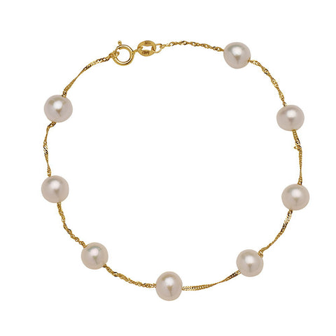 NIA LYNN YELLOW GOLD PEARL BRACELET