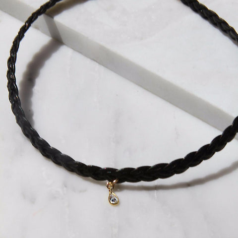 HAATI CHAI - KELSO LEATHER CHOKER WITH DROP x SEVEN50