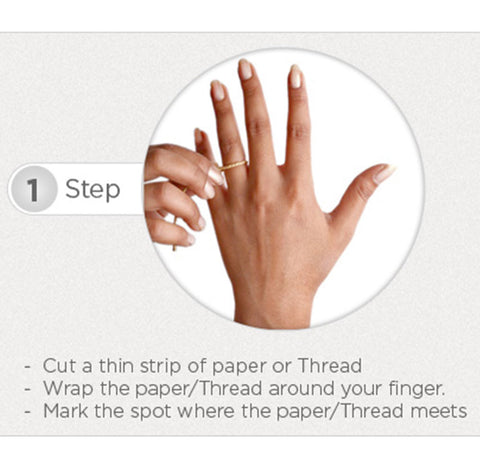 step 1 on How To Measure Ring Size With String, Paper & Ruler If you're shopping for someone else, the best way to find his or her ring size is to ask. If you're planning a surprise, get help from friends and family. They can ask without raising any eyebrows. The average ring size available for women ranges from size 3 to size 9. The most commonly purchased women's rings range between size 5 and size 7. Size 6 is the most popular. The average ring size available for men ranges from size 6 to size 13. The most commonly purchased men's rings range between size 8 to 10-½. Size 9 is the most popular. These standard ring sizes can help guide you in the right direction. If you do not see the size you need, contact our experts for help placing a special order. There are also a number of at-home methods to find your ring size  Measure Your Ring Size With These Steps: Wrap string or paper around the base of your finger. Mark the point where the ends meet with a pen. Measure the string or paper with a ruler (mm). Pick the closest measurement on the ring size chart to find your ring size. More Ring Sizing Tips: Measure the inside of another ring that fits using a tape measure and our printable ring sizer. The ring should fit your finger comfortably: snug enough so it won't fall off, but loose enough to slide over your knuckle with relative ease. When the knuckle is bigger than the base of the finger, measure both places and pick a size in between the two. Measure your ring size at the end of the day when your fingers are warm. Finger size changes depending on the time of day and the weather, and your fingers are actually smaller in the early morning and in cold weather. Also, keep in mind that fingers on your dominant hand are usually larger. Measure 3 to 4 times for more accuracy.