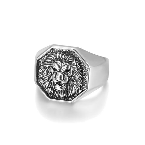 HEXAGON LION HEAD SIGNET RING by seven50 – SEVEN50