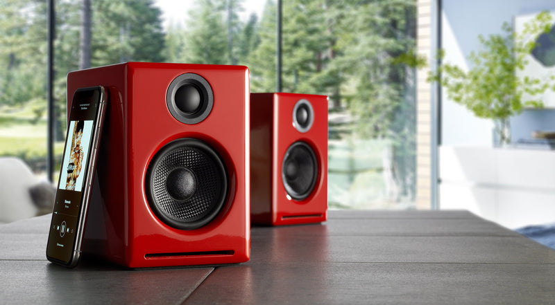 Audioengine A2+ Wireless Bluetooth Powered Speakers (Hi-Gloss Red