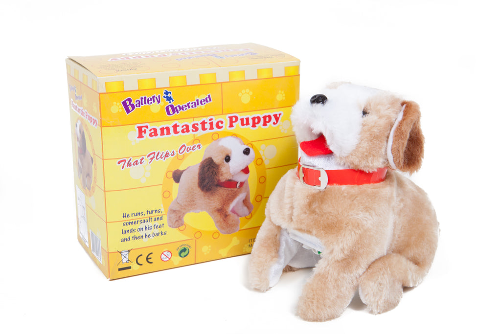 toy dog that walks barks and flips