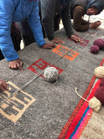 traditional soft ladakhi wool carpet naturally dyed and handwoven by kharnak nomads