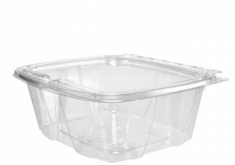 Tamper Evident 6 x 6 x 1.5 Clear Plastic Container With 4 Equal  Compartments - 252/Case