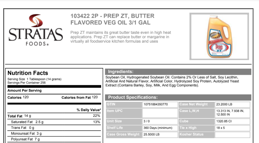 Garlic Whirl Butter-Flavored Oil, 1 Gallon -- 3 per Case