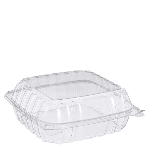 Dart C8DCPR ClearPac 8 oz. Clear Rectangular Plastic Container