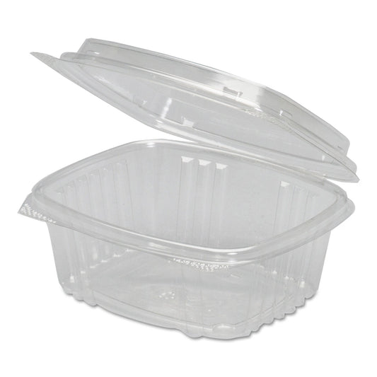 Choice 8 oz. Clear RPET Hinged Deli Container - 200/Case