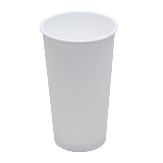 100 Pack] 10oz Disposable White Paper Coffee Cups with Black Dome