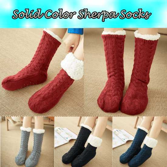 OLBUPS 3 Pairs of Cashmere Socks, Women's Winter Fleece Socks