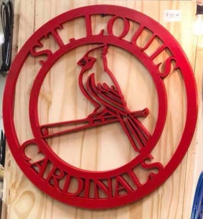 St Louis Cardinals Door Hanger Metal Wall Art Headquarters
