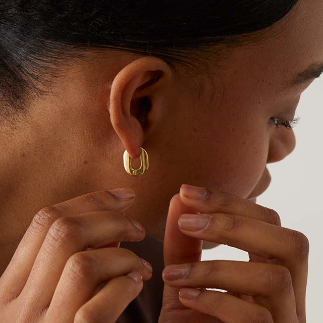 Teeni Toni Huggie Earrings in Gold