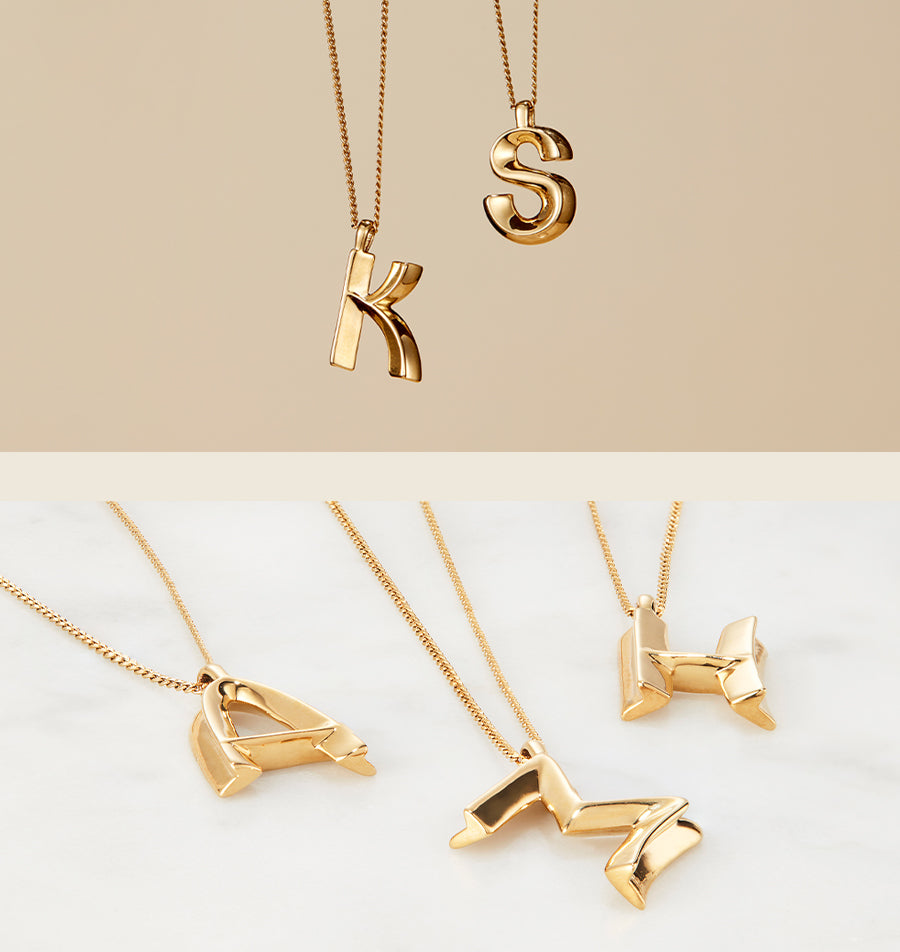 Bubble Monogram Pendant Necklace in 2023