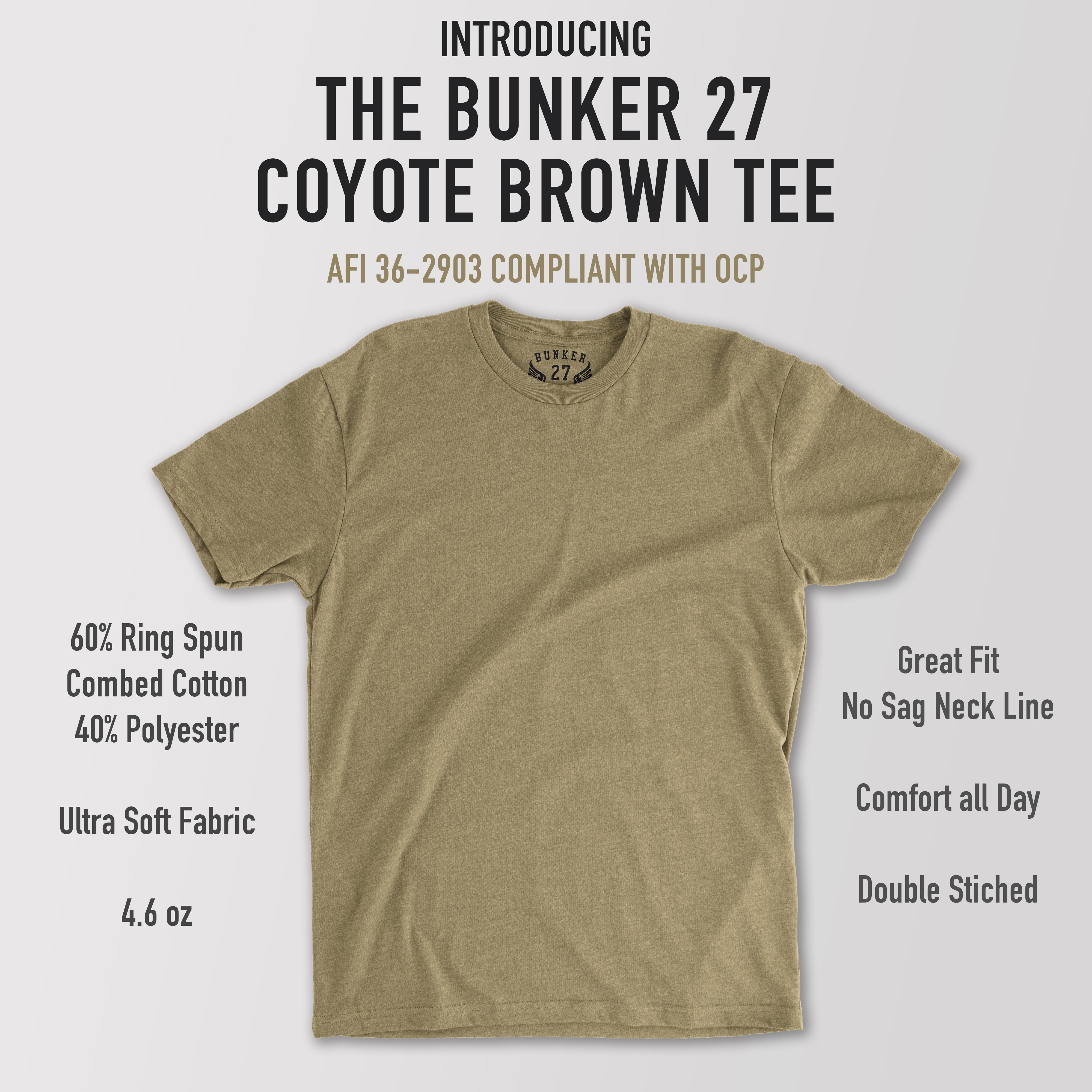 os selv crack Stirre 3-Pack Bunker 27 Coyote Brown T-Shirt AFI 36-2903 - BUNKER 27