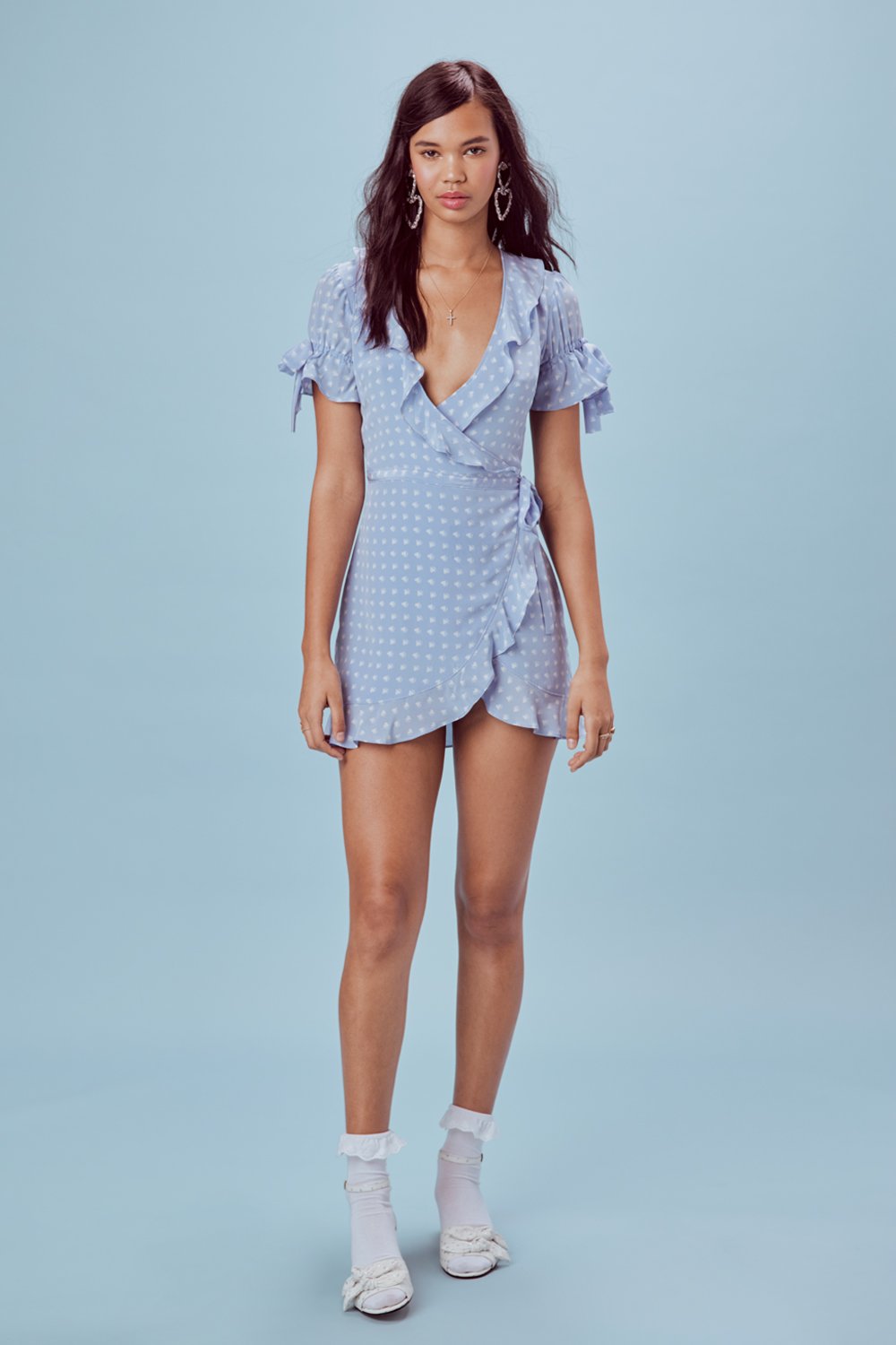 for love and lemons sweetheart wrap dress