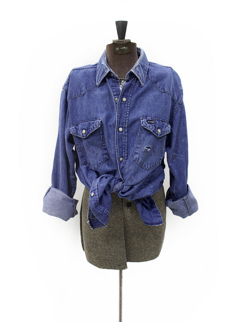 denim shirt pearl snap buttons