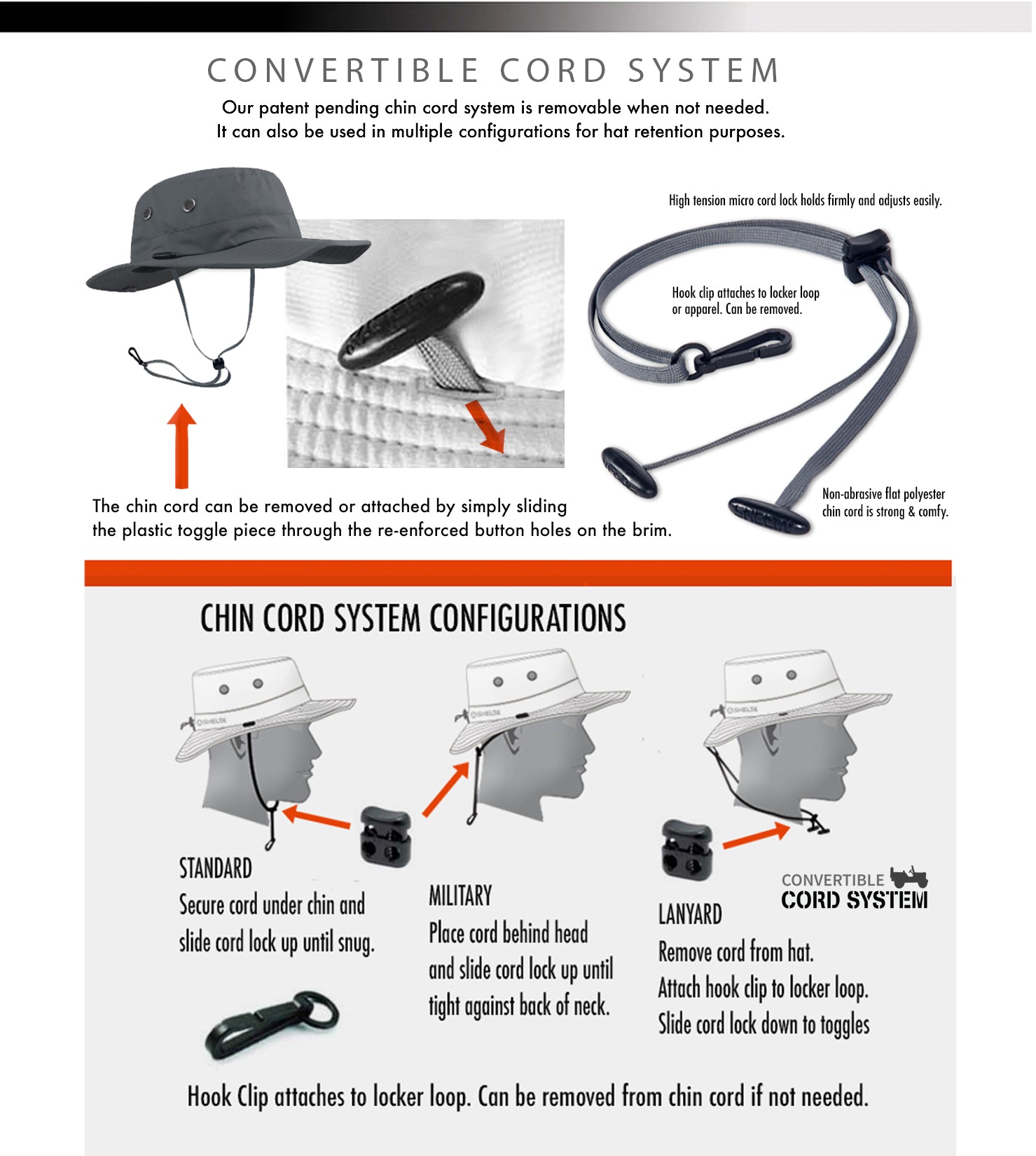 The shelta patent pending convertable cord system picture