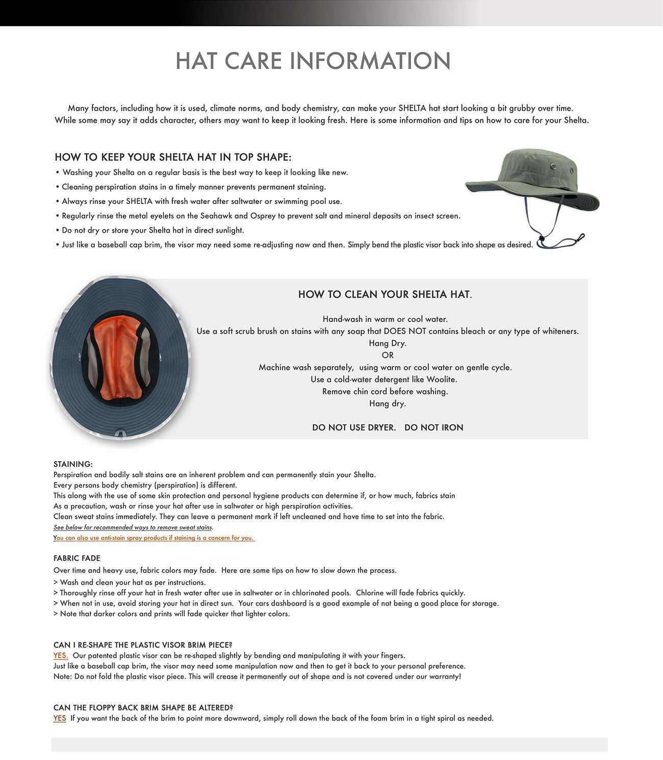 Taking care of your Shelta Sun Hats – Sheltahats