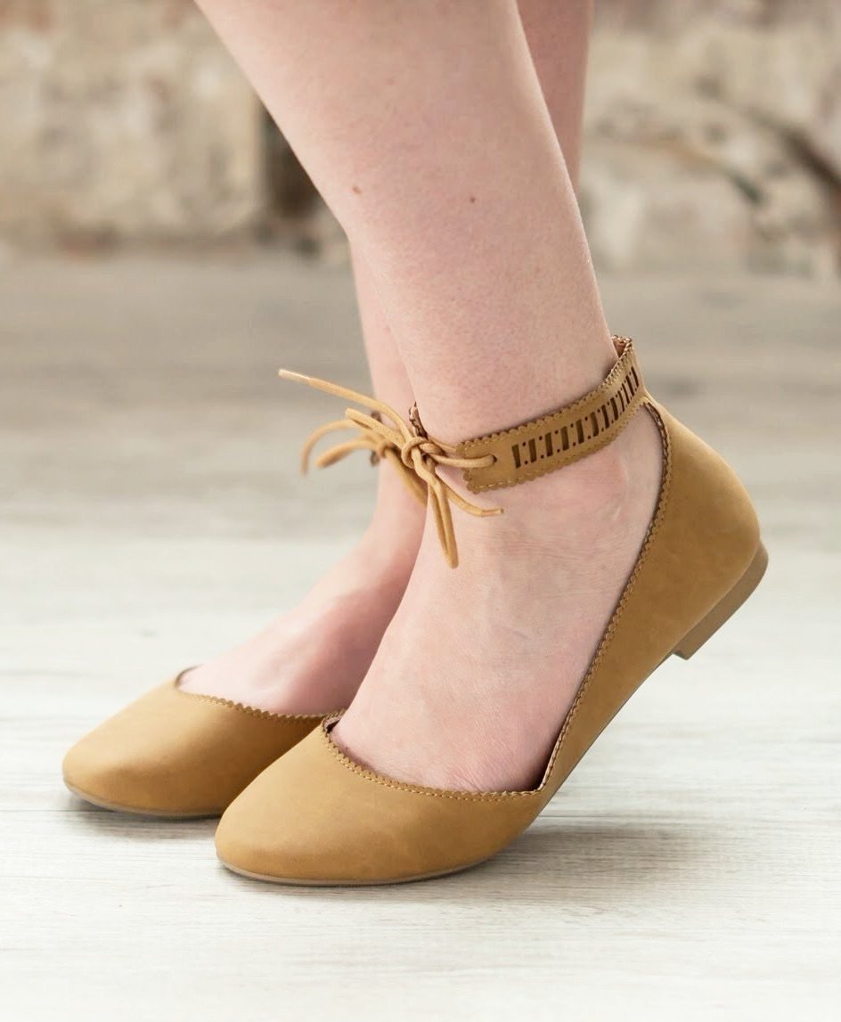 ballet flats with ankle ties