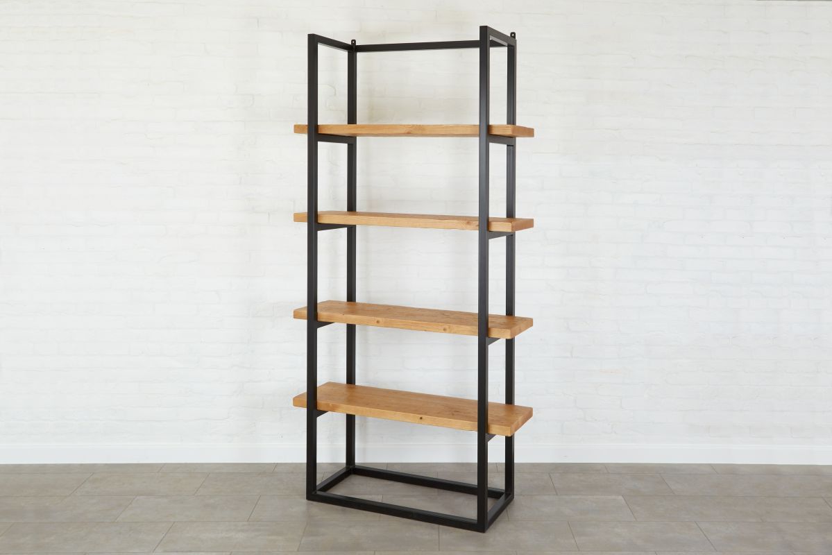 Pantry Shelf Unit Raw Iron With Natural Shelves Etuhome