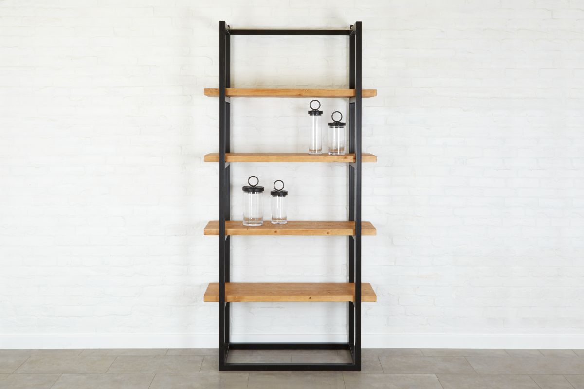 Pantry Shelf Unit Raw Iron With Natural Shelves Etuhome