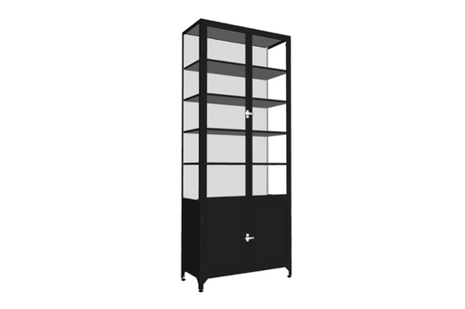 Black 3-Door Glass Storage Cabinet with Counter — etúHOME