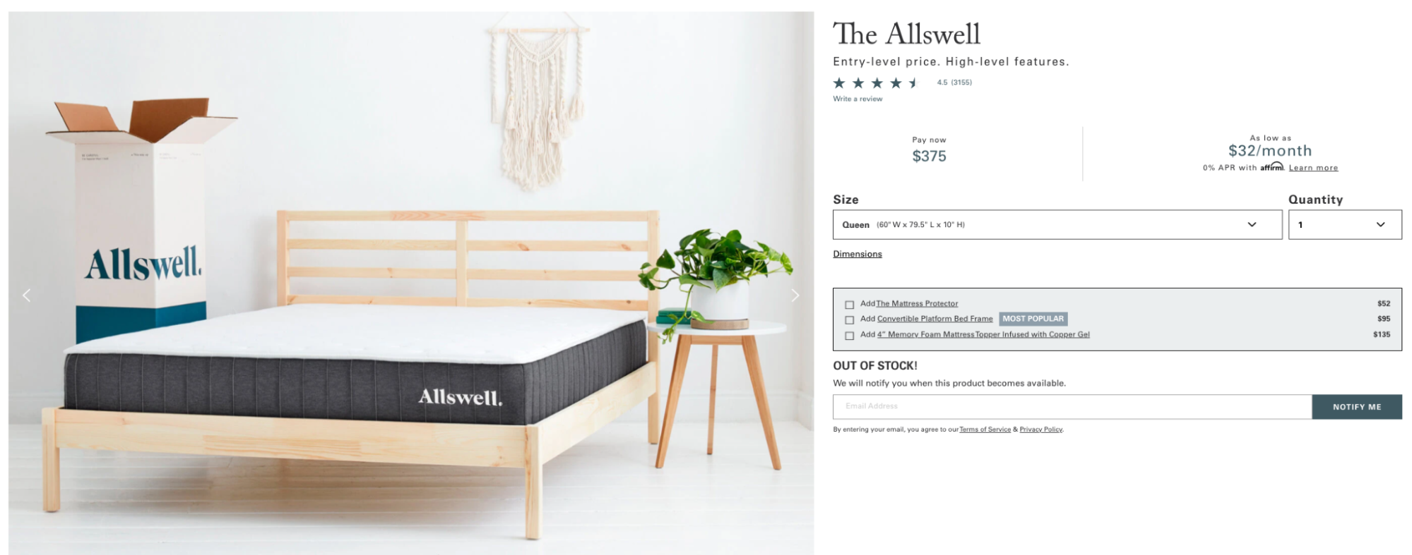 The Allswell product page