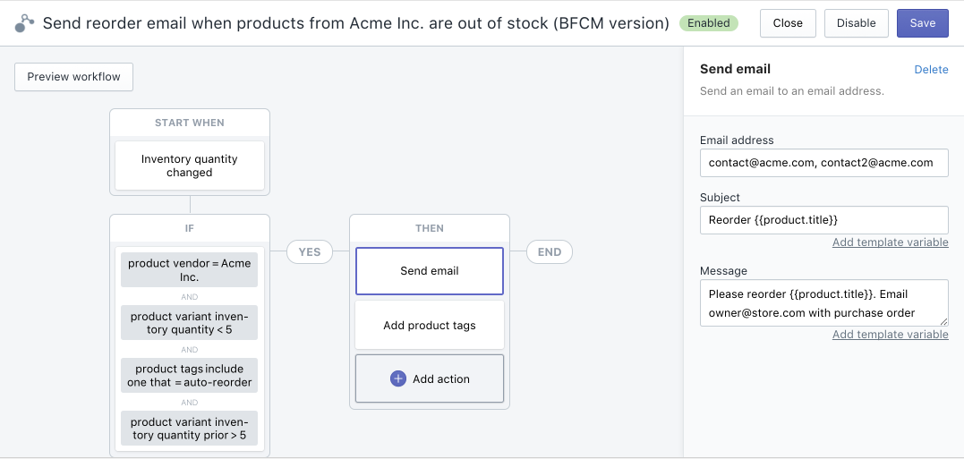 Shopify Flow Example