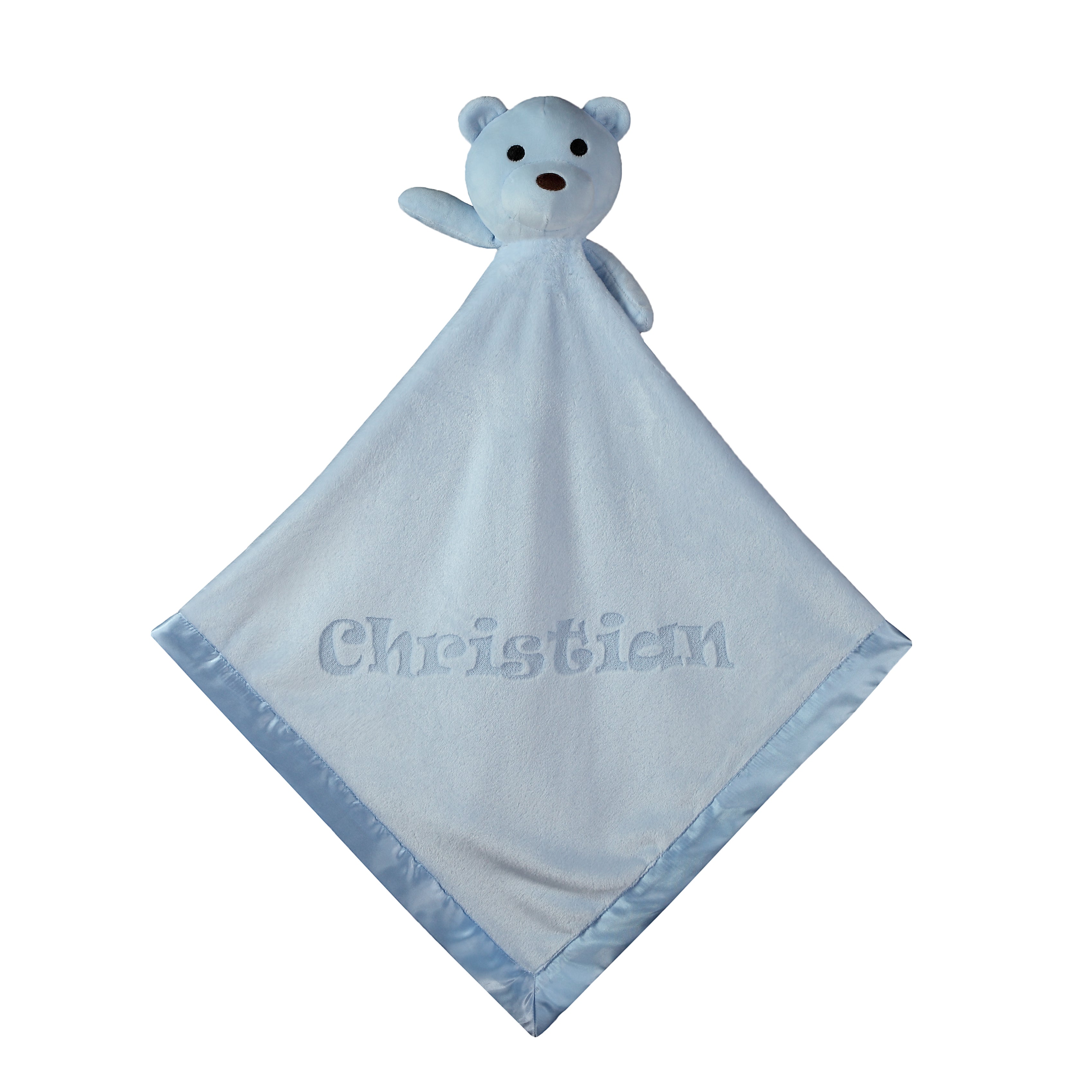 Large Ultra Plush Personalized Teddy Bear Blanket With Satin Trim Custom Catch