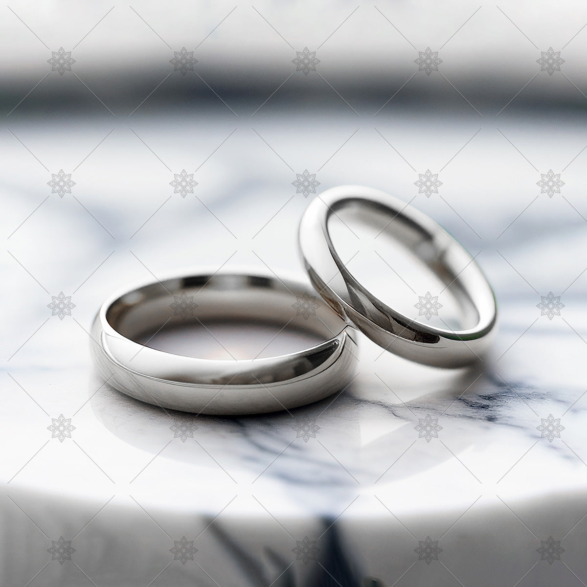 couples white gold wedding rings