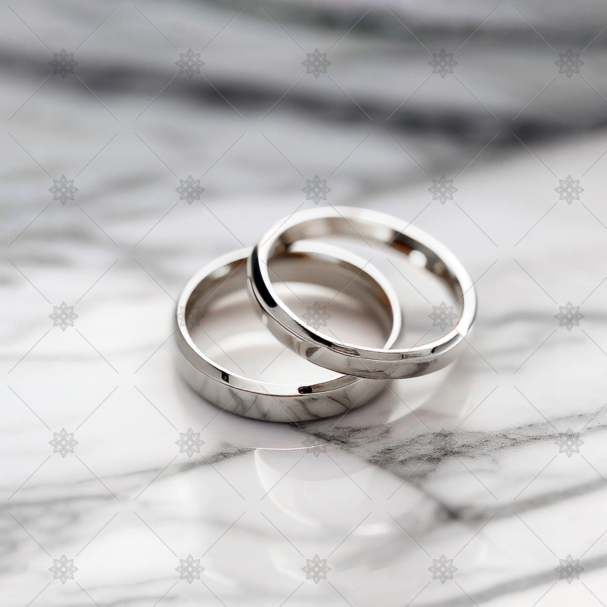 white gold wedding ring set