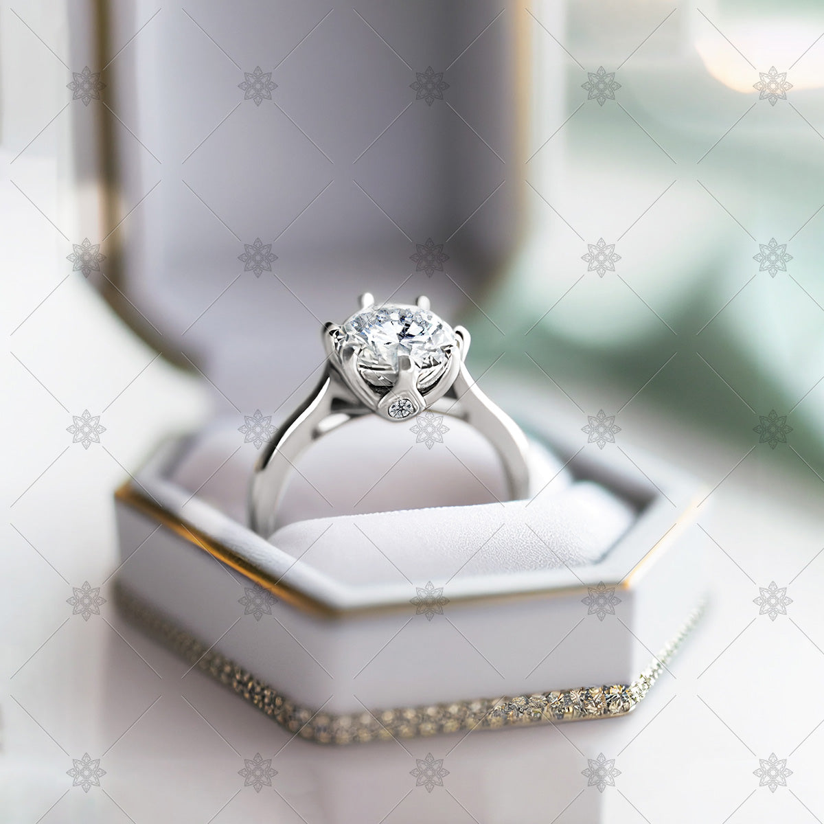 diamond ring in a jewellery box