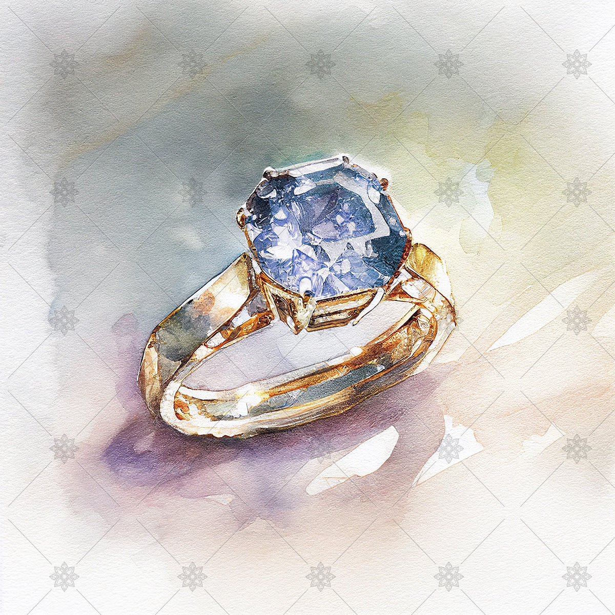 Watercolour diamond ring