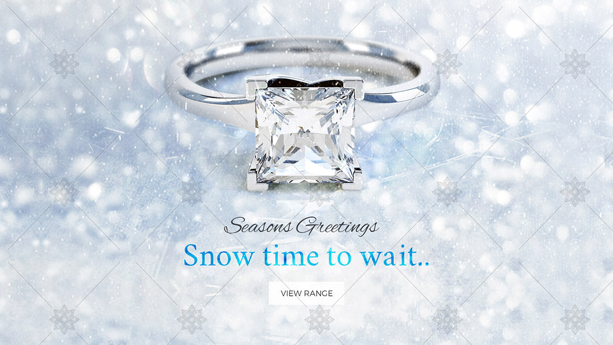 Winter themed engagement ring website banner