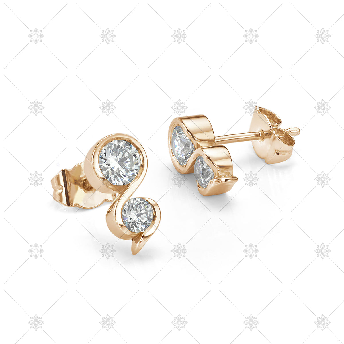 Rose gold diamond earrings image for download