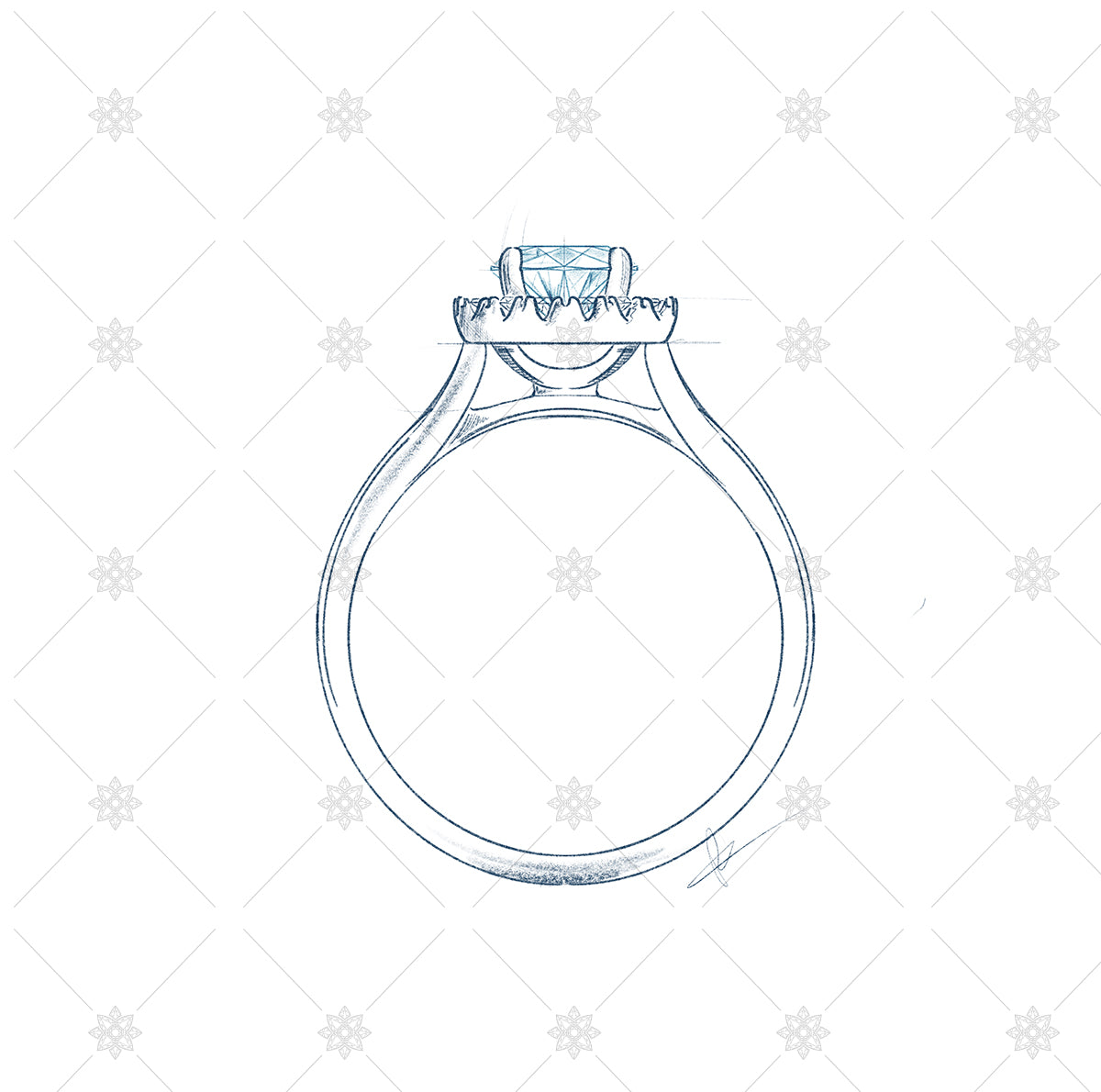 Mirco Visconti Solitaire Ring in White Gold and Diamonds with outline –  Gioielleria Zambon