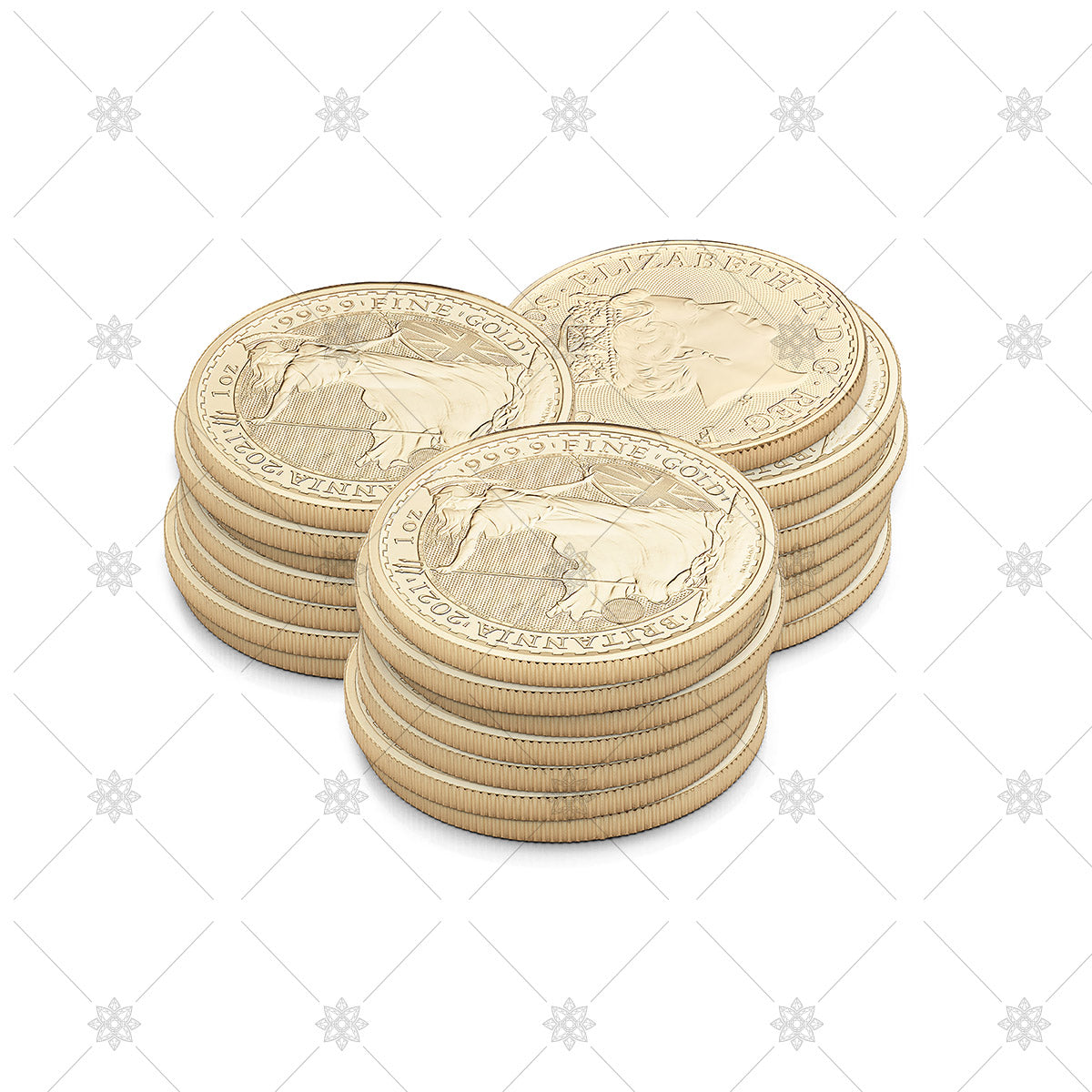 Gold bullion coin triple stack