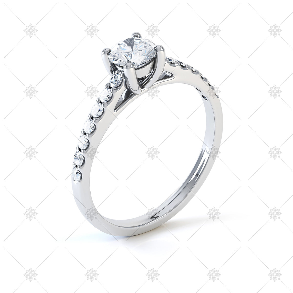 diamond semi set solitaire ring image