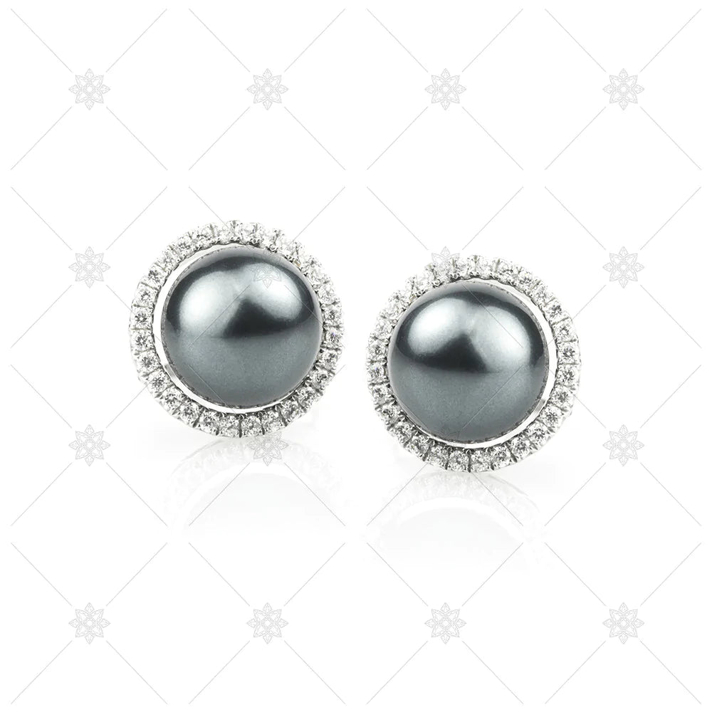 black pearl diamond earrings
