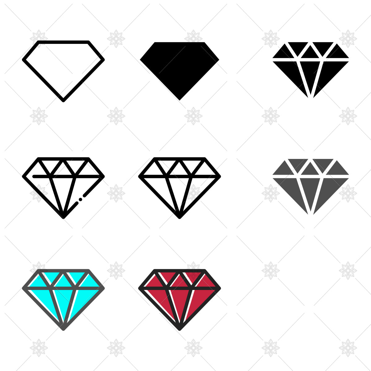 diamond vector icons for websites and apps