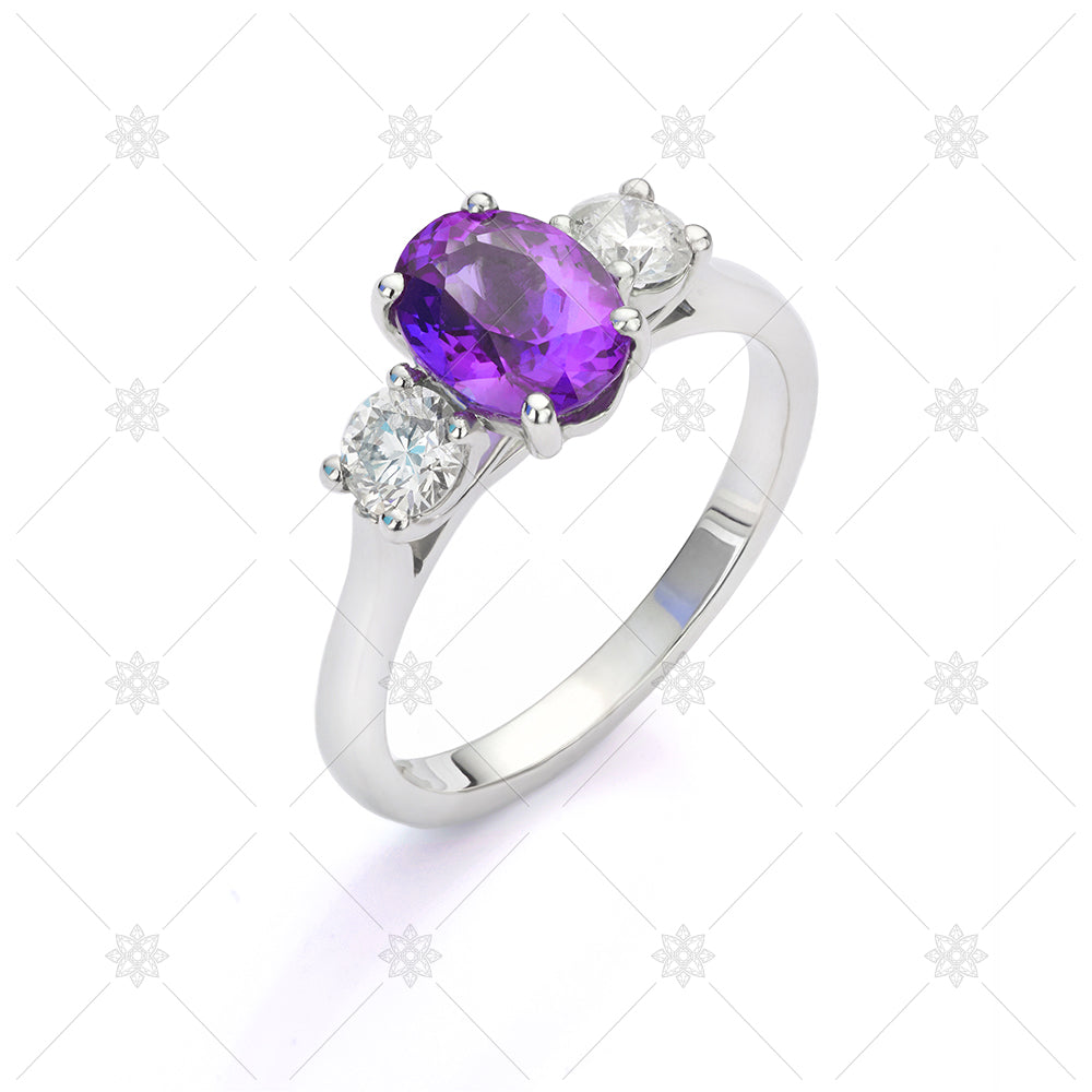 Gold-Accented Amethyst Single Stone Ring - Curious Invention | NOVICA