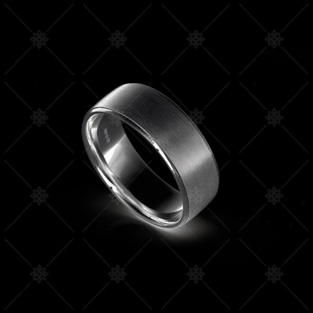 mens satin wedding ring in black