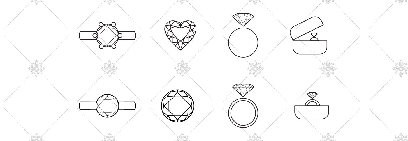 Ring BuilderApp Icons / Diamond Ring Process Graphics