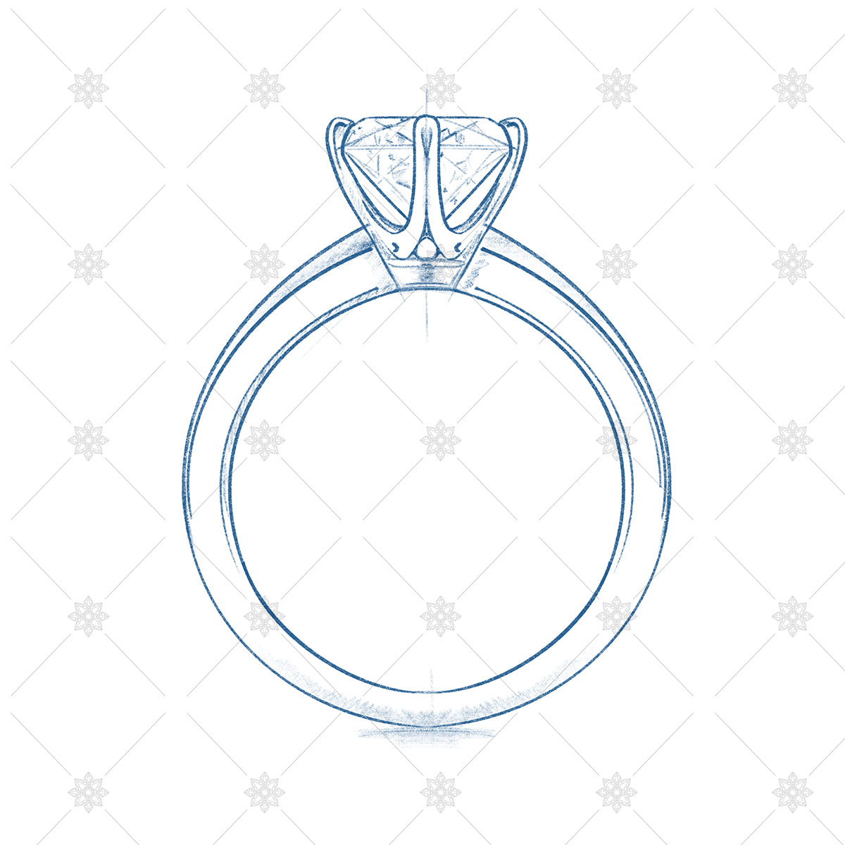 tiffany ring design - drawing and ring sketch
