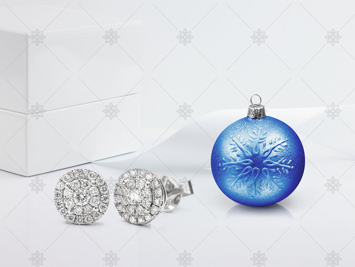 Christmas bauble with diamond earrings