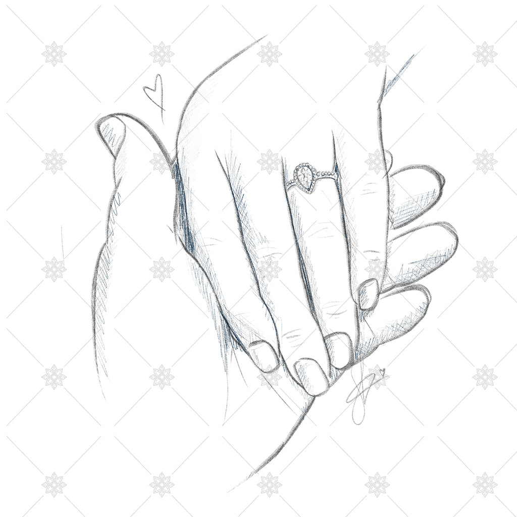 Engagement Couple Holding Hands Sk1037 Jewellery Graphics