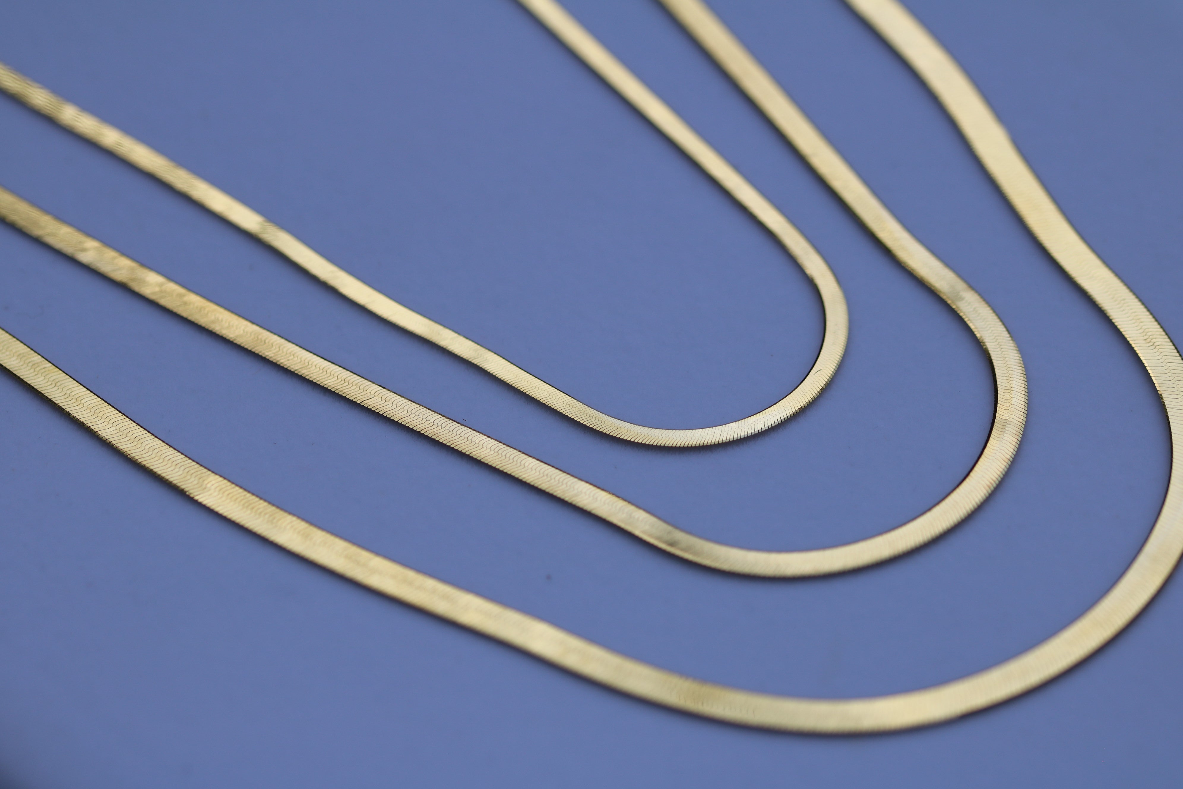 14K Gold Herringbone Chain 4mm