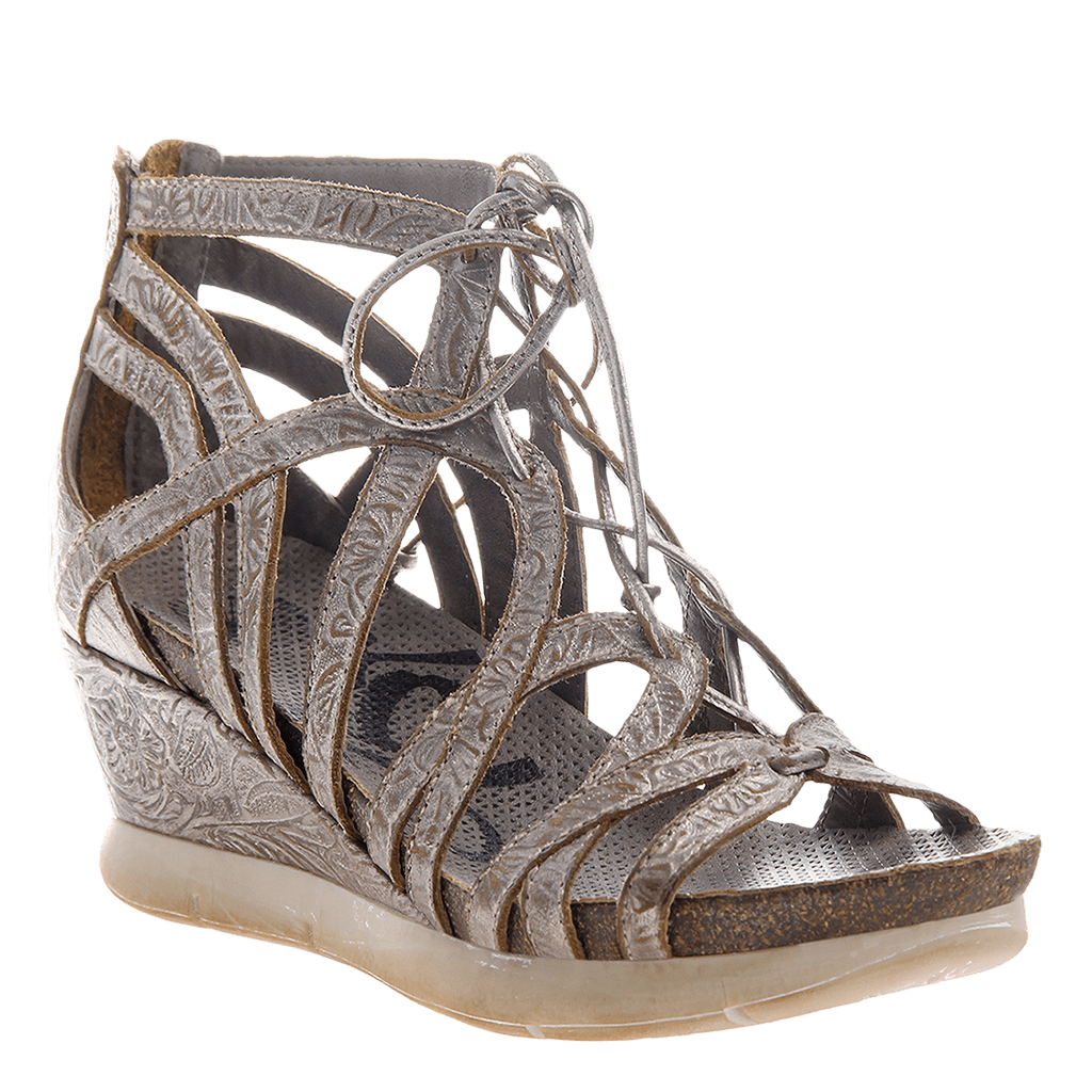 Nomadic in Light Pewter Wedge Sandals 