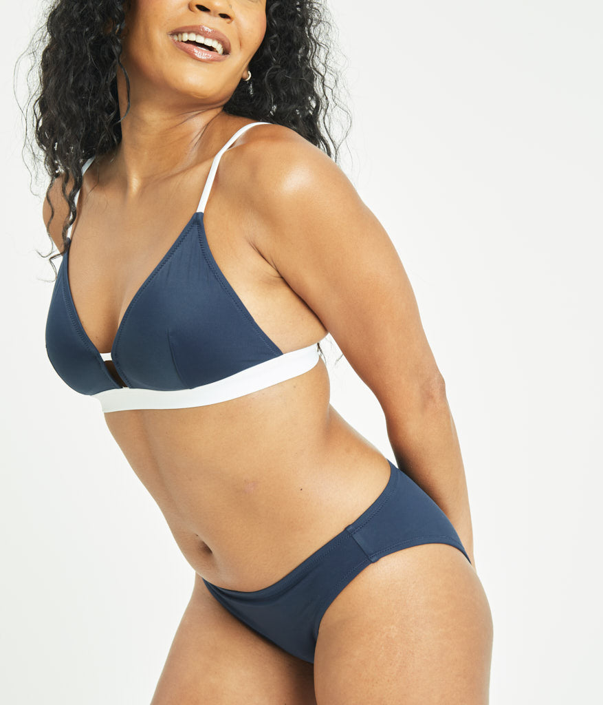 The Swim Bralette: Navy/White