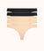 The Palm Lace Thong 5-Pack: Jet Black/Toasted Almond